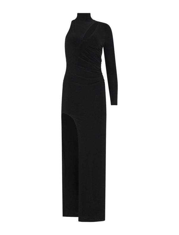 BCBG ATTRAYANT ONE SLEEVE EVENING GOWN - BLACK - Image 6