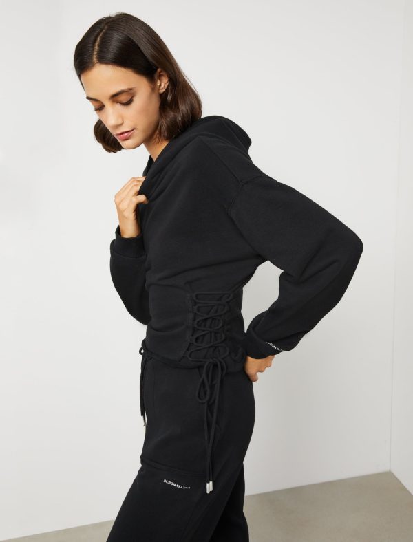 Bcbg Riley Lace-Up Crop Hoodie - Image 3