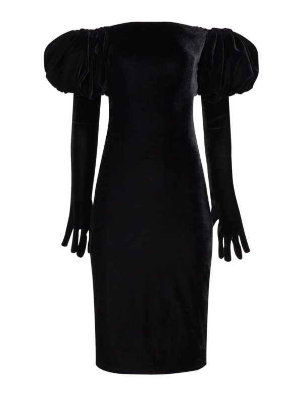 BCBG ROCCO VELVET GLOVED EVENING DRESS - BLACK BEAUTY - Image 5