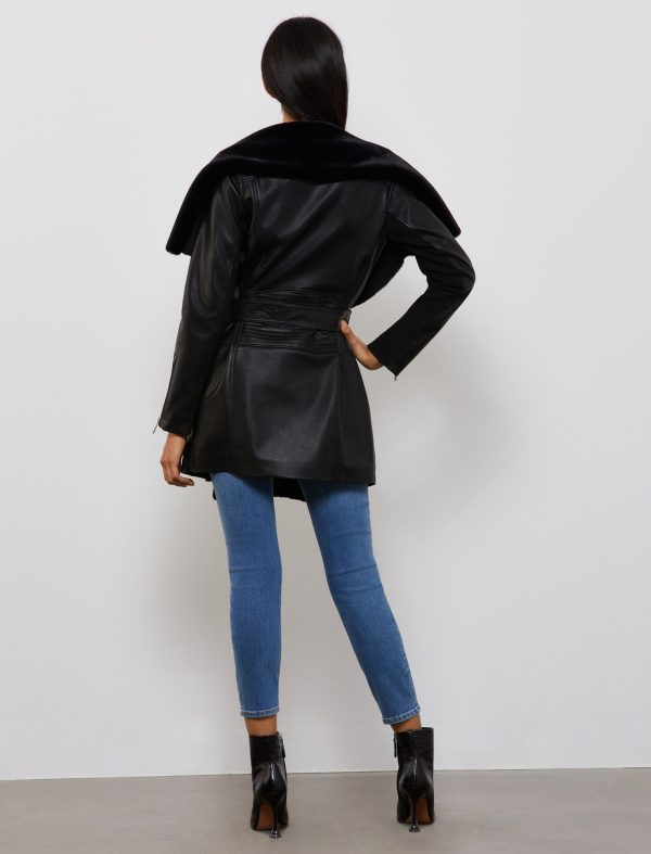 Bcbg Aubrey Lamb Leather Coat - Image 11