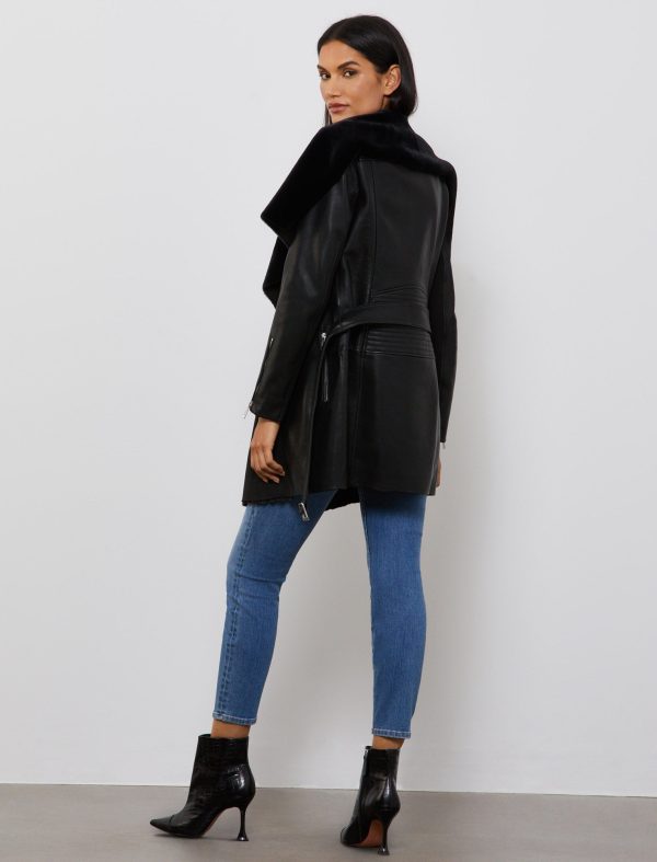 Bcbg Aubrey Lamb Leather Coat - Image 12