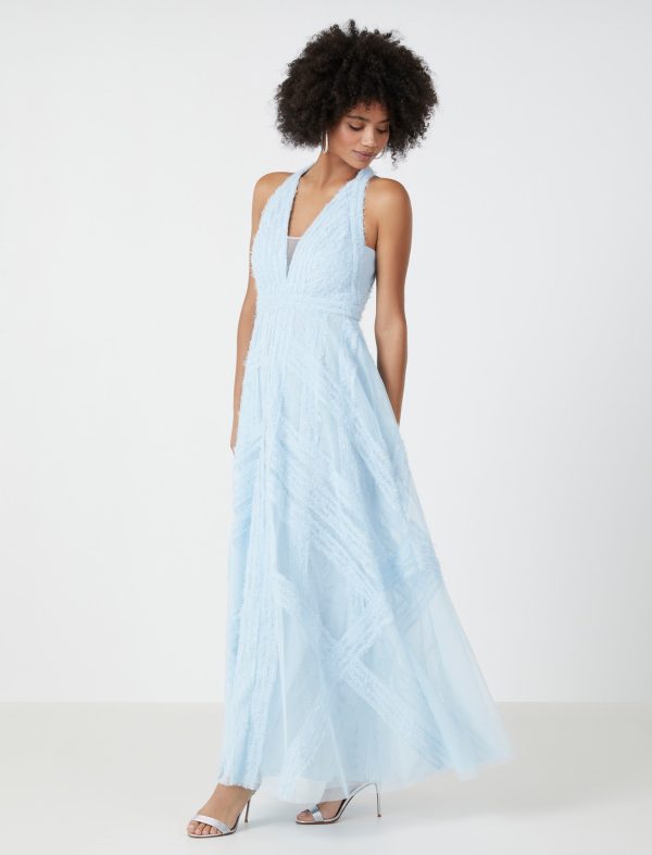 Bcbg Rosalie Ruffle Evening Gown