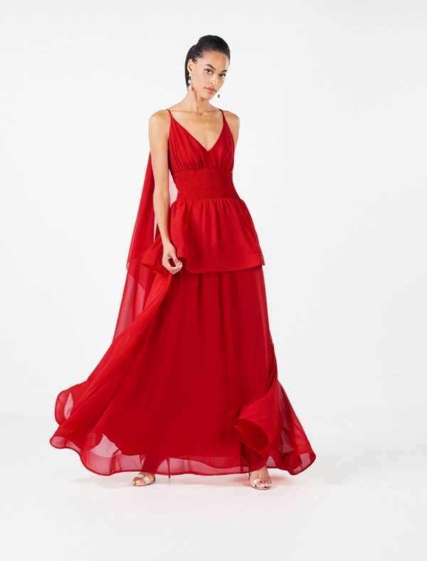 BCBG ROSANA PEPLUM GOWN - RED - Image 3