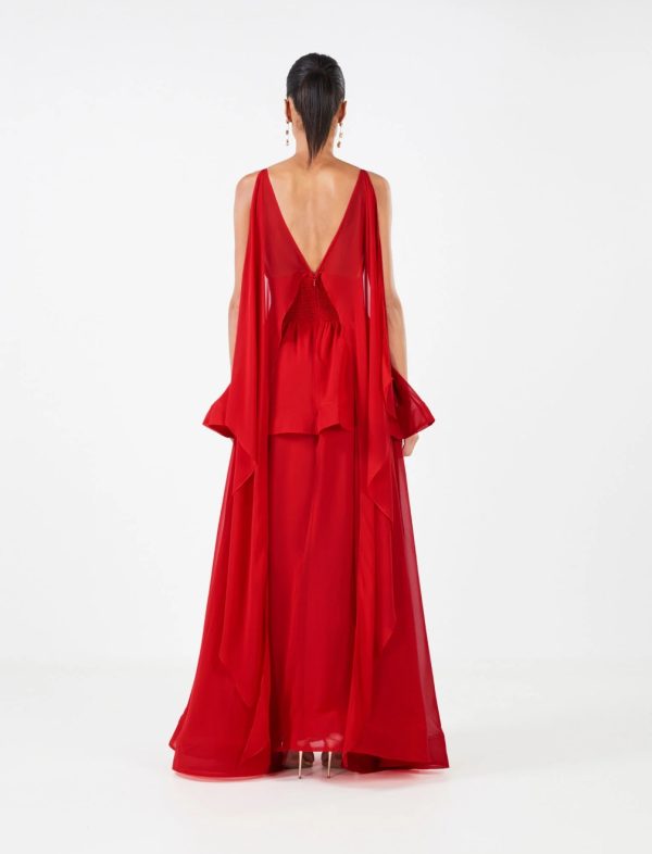 BCBG ROSANA PEPLUM GOWN - RED - Image 4