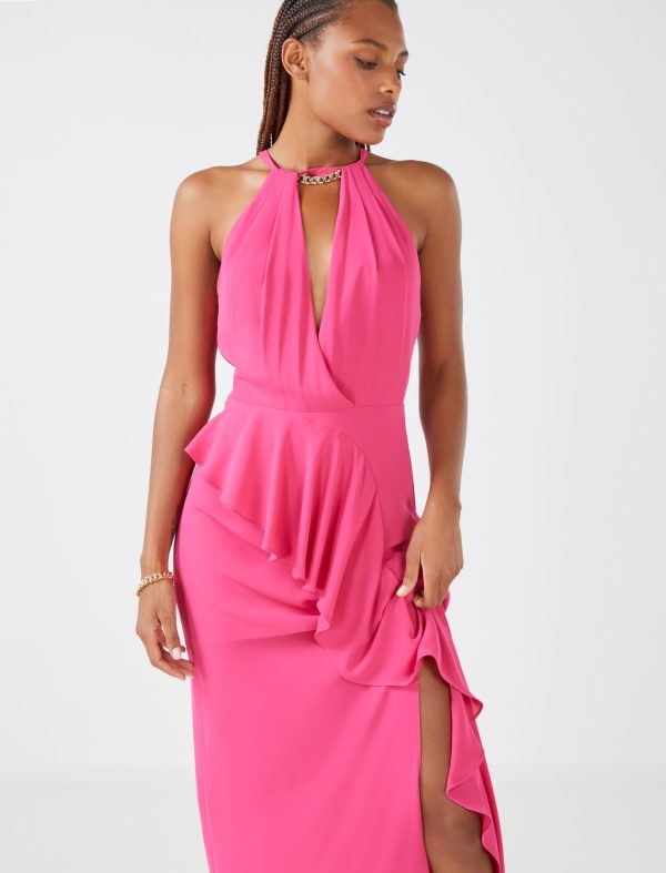 Bcbg Rose Halter Evening Gown - Image 2