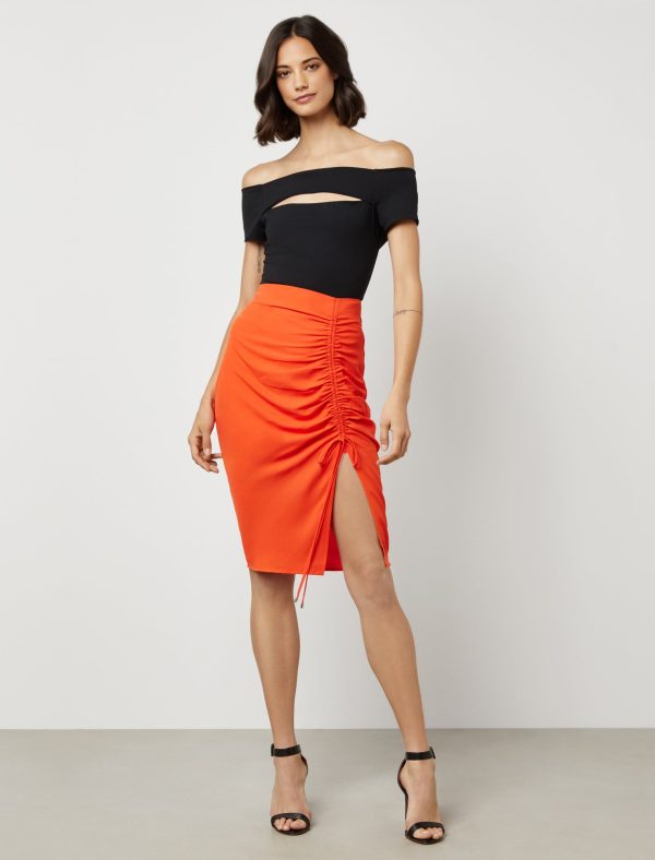 Bcbg Ruched Drawstring Skirt