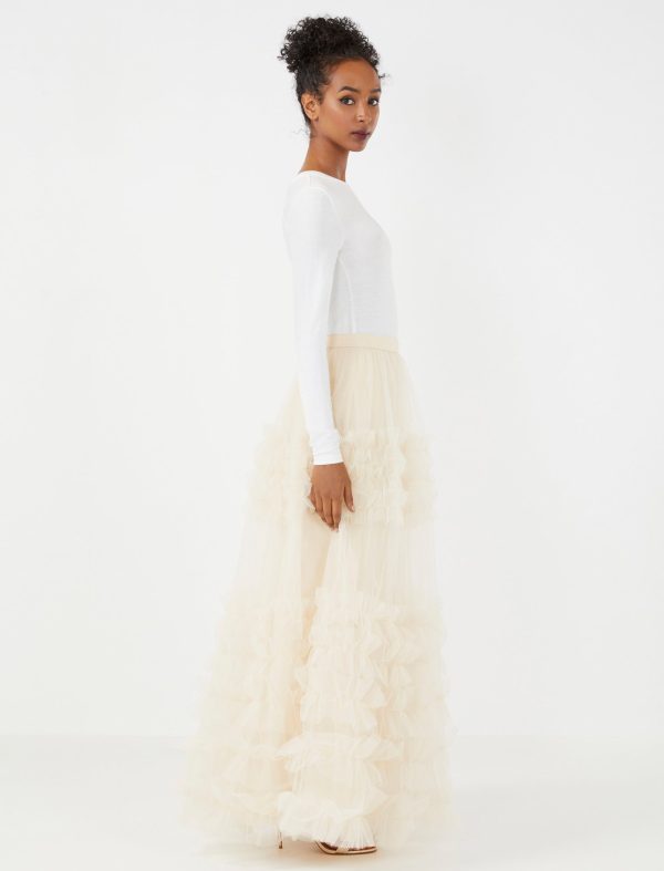 Bcbg Ruffled Tulle Maxi Skirt