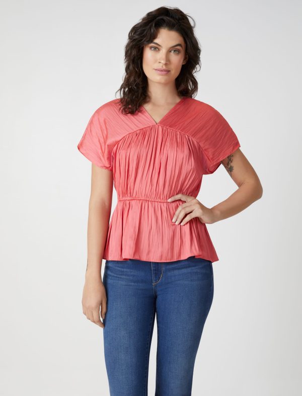 Bcbg Satin Peplum Top