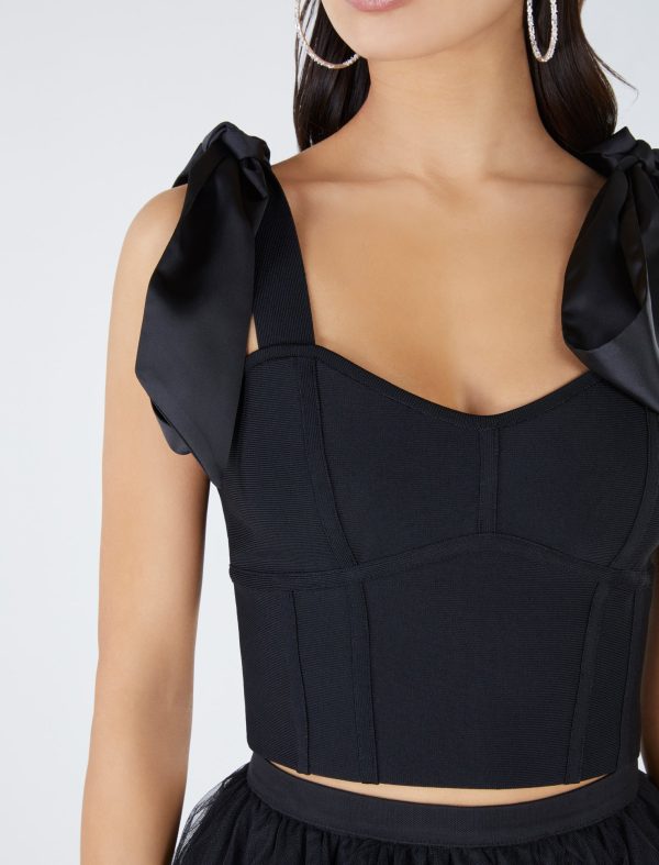 Bcbg Satin Tie Crop Top