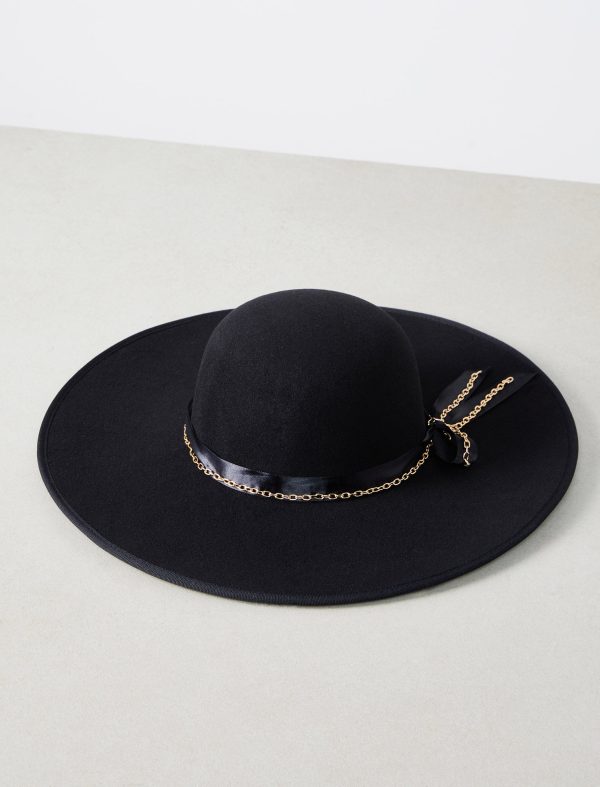 Bcbg Satin Tied Chain Floppy Hat