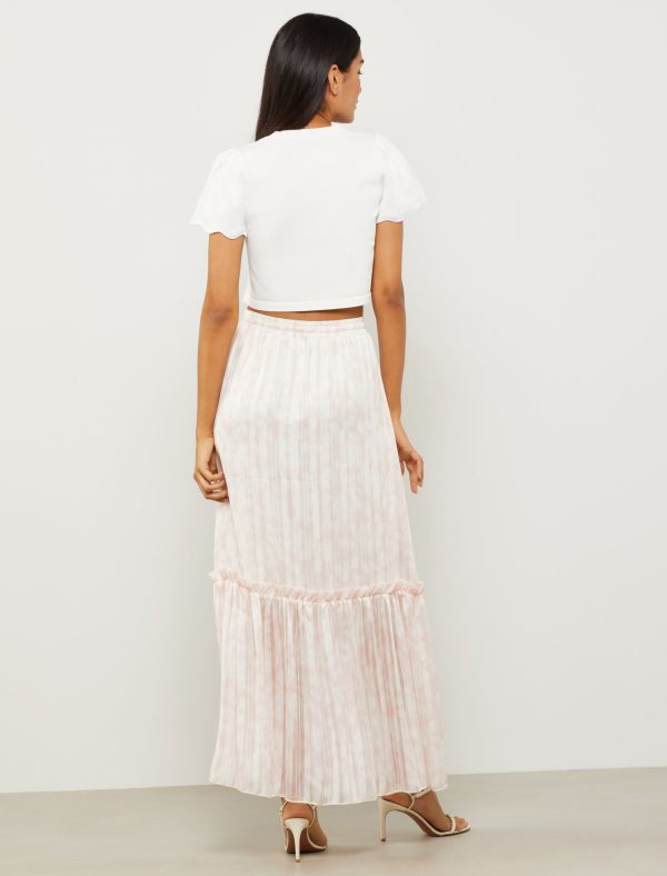 Bcbg Scalloped Short Sleeve Crop Top - Image 4