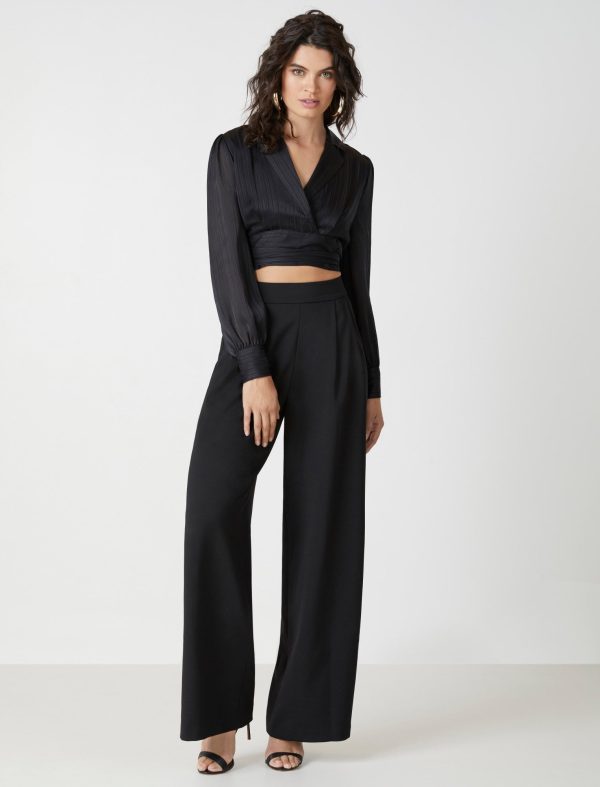 Bcbg Shadow Stripe Waist-Tie Crop Top - Image 29