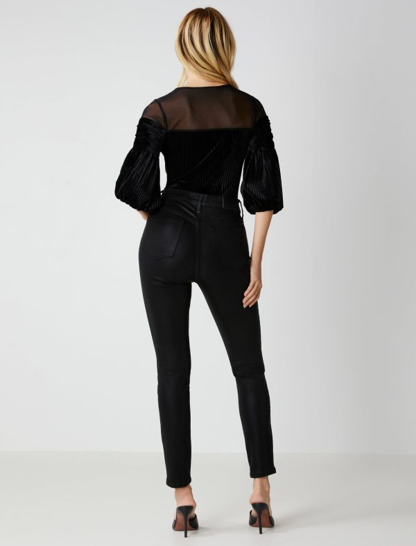 Bcbg Sheer Velvet Off-Shoulder Bodysuit - Image 4