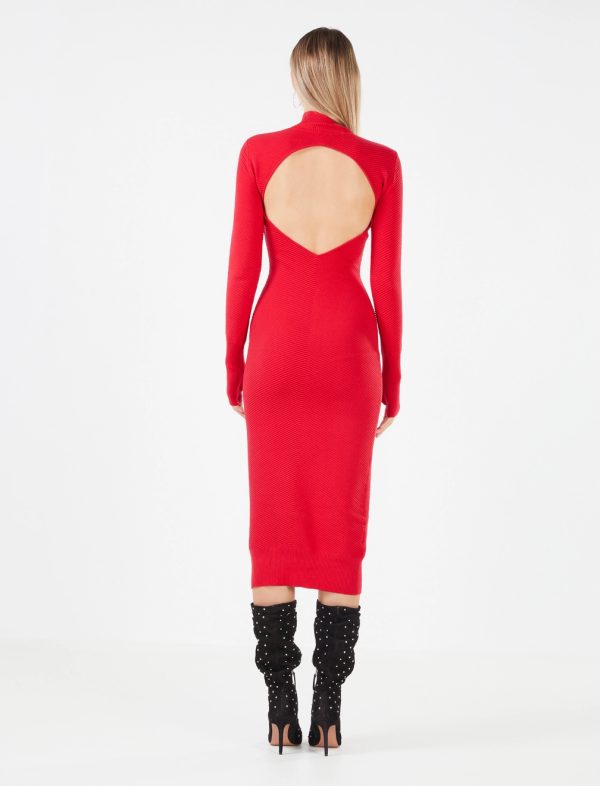 BCBG AVENA SWEATER DRESS - RHUBARB - Image 5