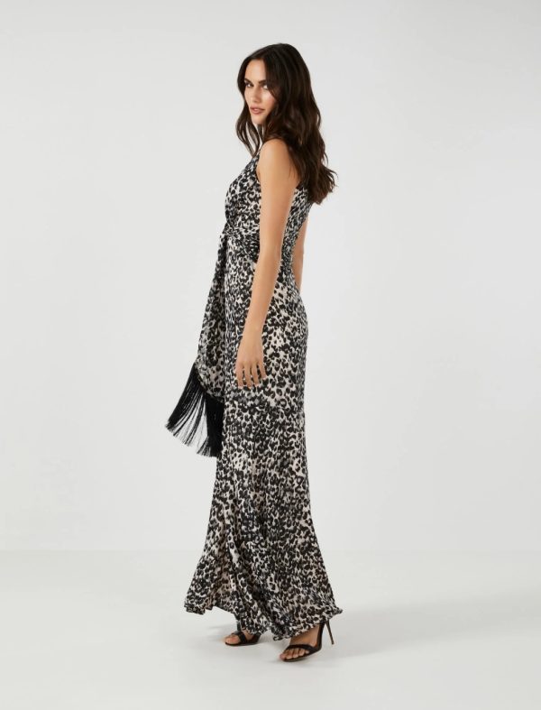 BCBG SIMONE WAIST-TIE EVENING DRESS - JAGUAR - Image 2