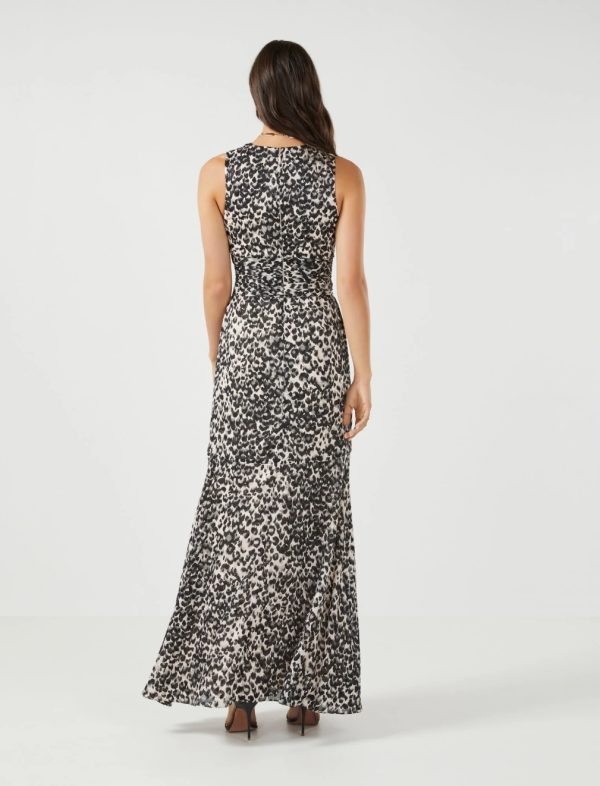 BCBG SIMONE WAIST-TIE EVENING DRESS - JAGUAR - Image 3