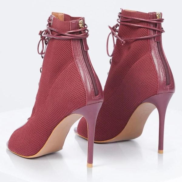 BCBG SIRENA BOOTIE HEEL - BURGUNDY - Image 3