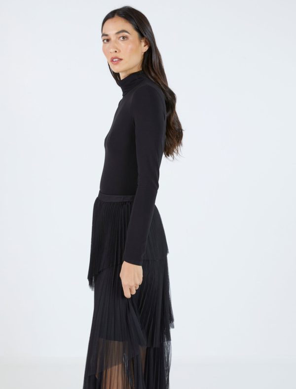 Bcbg Solid Turtleneck Long Sleeve Top - Image 3