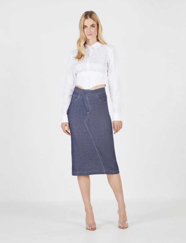 BCBG SOLNI LINEN SKIRT