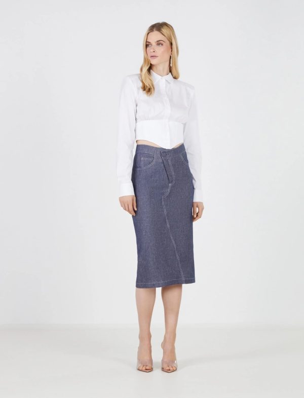 BCBG SOLNI LINEN SKIRT - Image 3