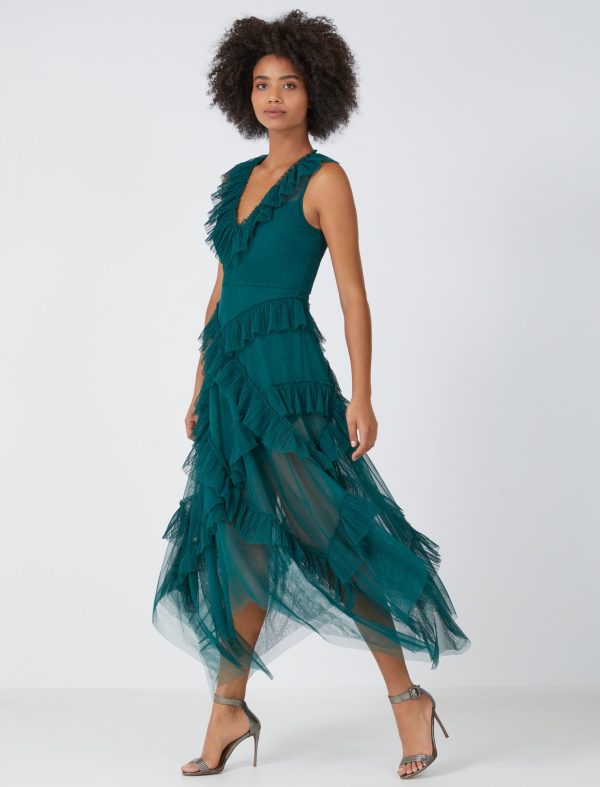 Bcbg Sophie Ruffled Evening Dress