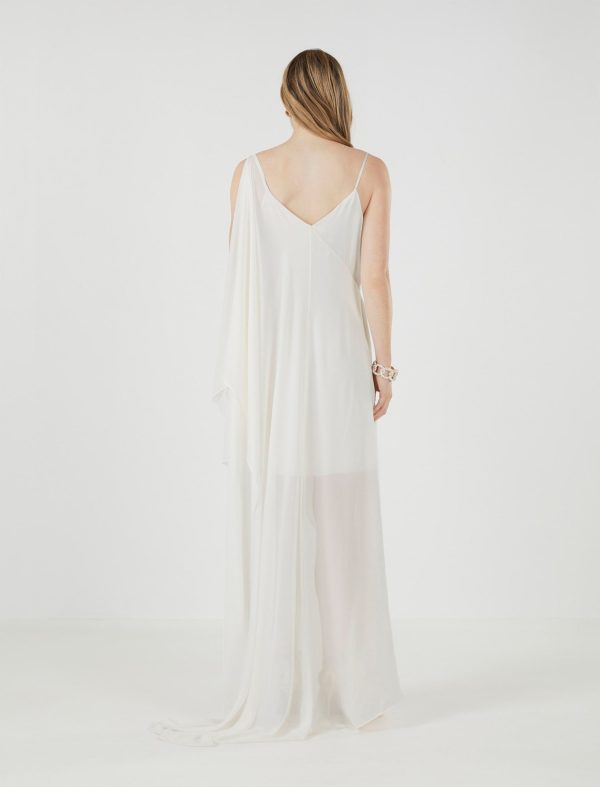 BCBG SPAGA DRAPED DRESS - GARDENIA - Image 5