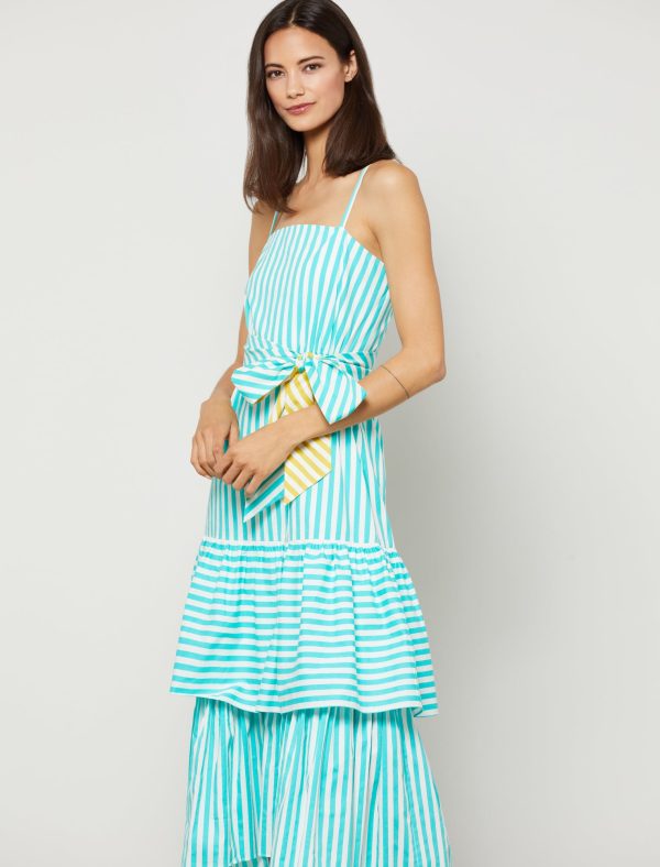 Bcbg Striped Bow Belt Maxi Dress - Image 2