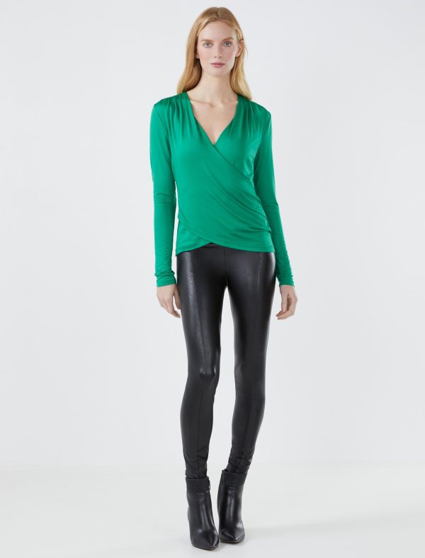 Bcbg Surplice Front Long Sleeve Top - Image 2