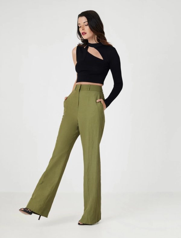 BCBG TAILORED PANT - MILITARY - Image 2