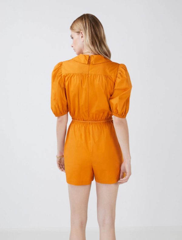 BCBG TASSEL TIE ROMPER - GOLDEN OAK - Image 4