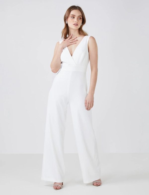 BCBG THATCHER JUMPSUIT - OFF WHITE