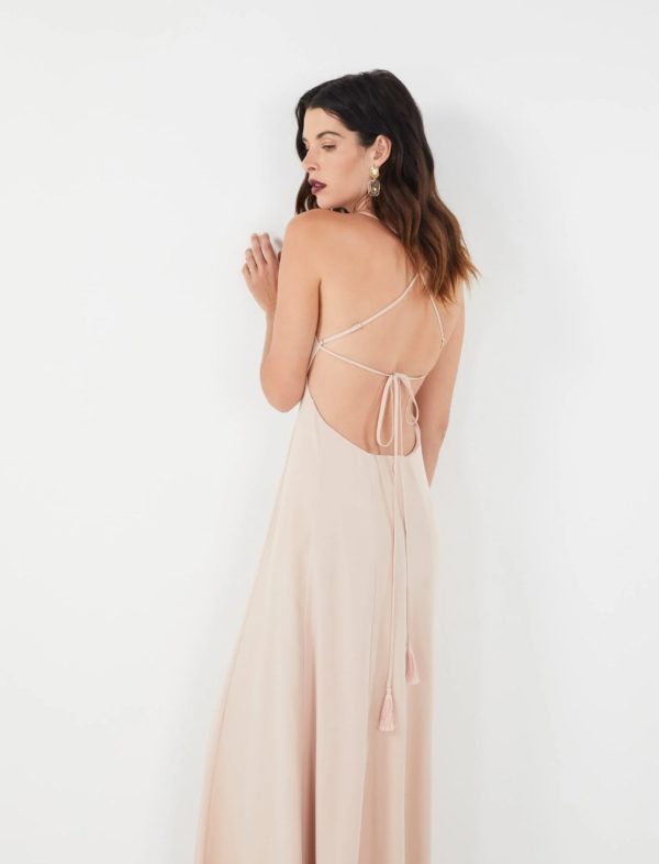 BCBG TOMAS OPEN BACK EVENING DRESS - BARE PINK - Image 2