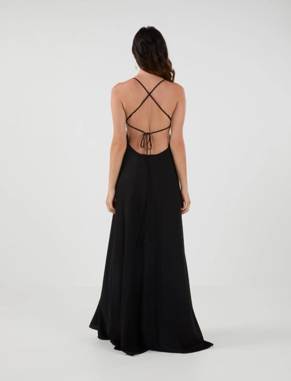 BCBG TOMAS OPEN BACK EVENING DRESS - BLACK - Image 2