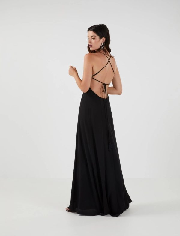 BCBG TOMAS OPEN BACK EVENING DRESS - BLACK - Image 4