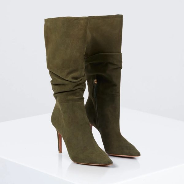 BCBG TONI TALL BOOT - OLIVE SUEDE