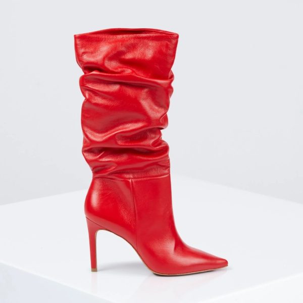 BCBG TONI TALL BOOT - RED LEATHER - Image 3