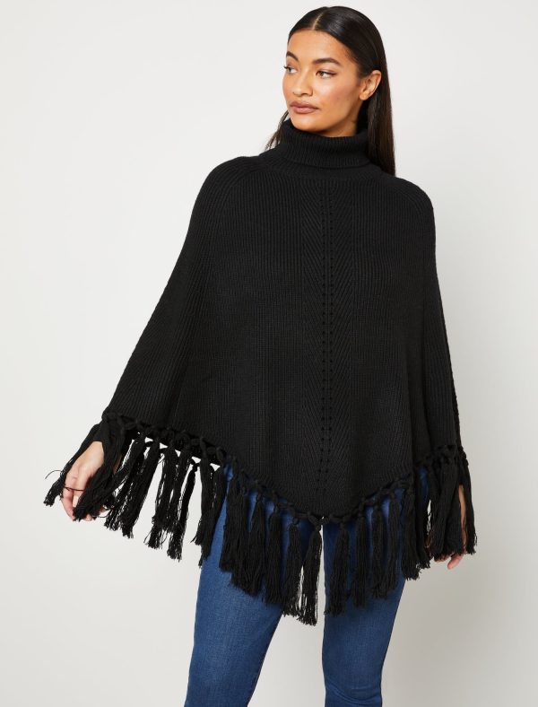 Bcbg Turtleneck Fringe Cape - Image 2