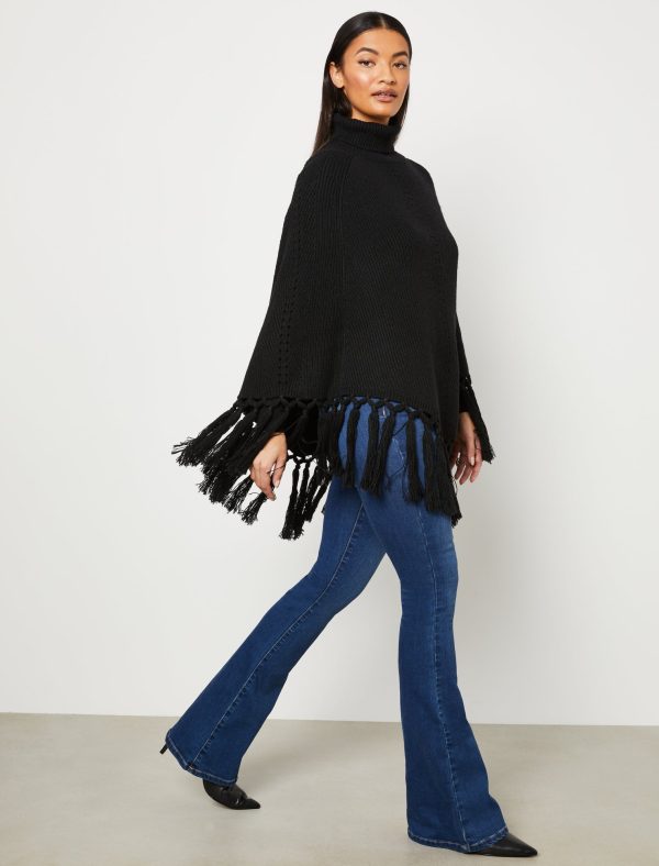 Bcbg Turtleneck Fringe Cape - Image 11