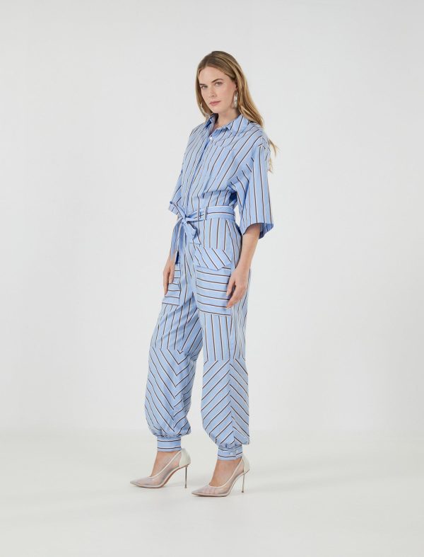 BCBG TUSEF TIE JUMPSUIT - CHAMBRAY BLUE - Image 2