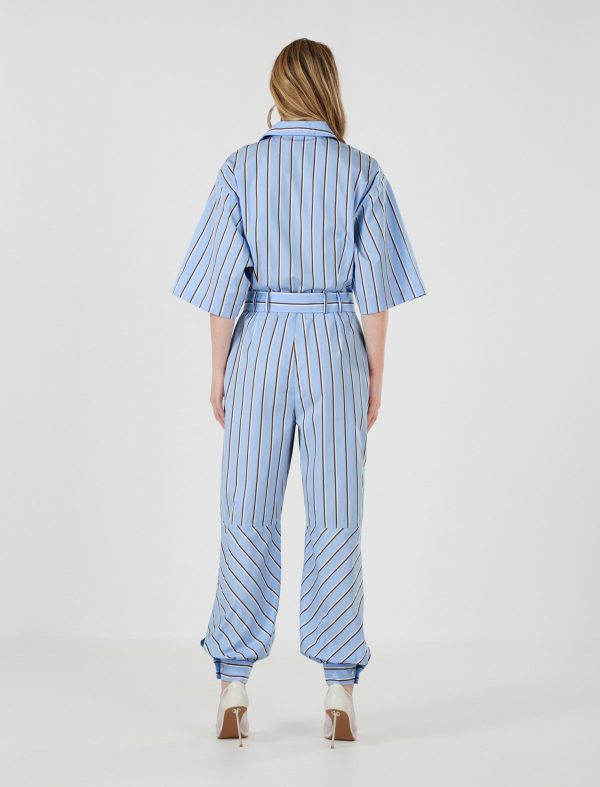 BCBG TUSEF TIE JUMPSUIT - CHAMBRAY BLUE - Image 3