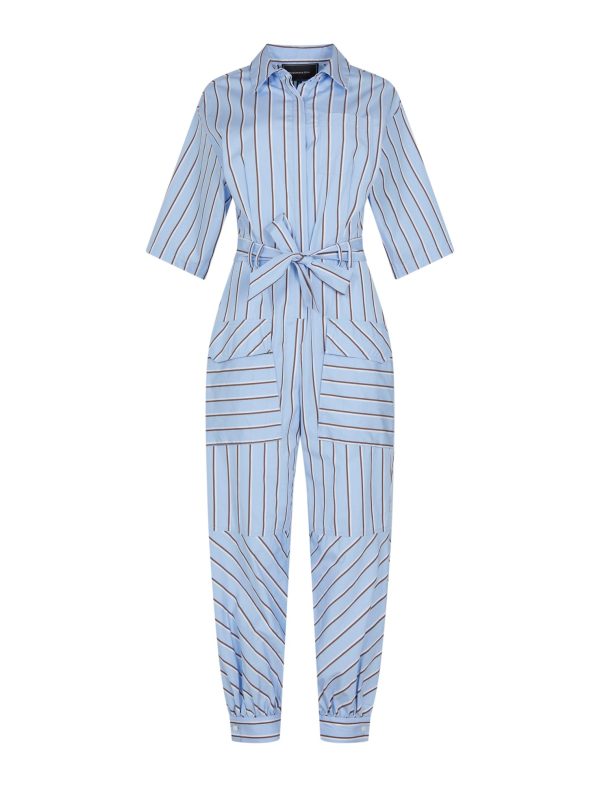 BCBG TUSEF TIE JUMPSUIT - CHAMBRAY BLUE - Image 5