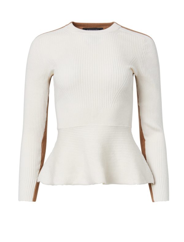 Bcbg Two-Tone Rib Knit Peplum Top - Image 22