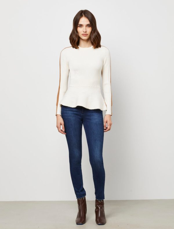 Bcbg Two-Tone Rib Knit Peplum Top - Image 36