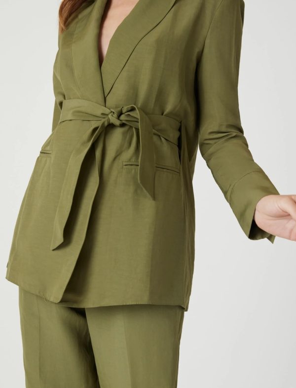 BCBG BELTED TAILORED JACKET - GREEN - Image 3