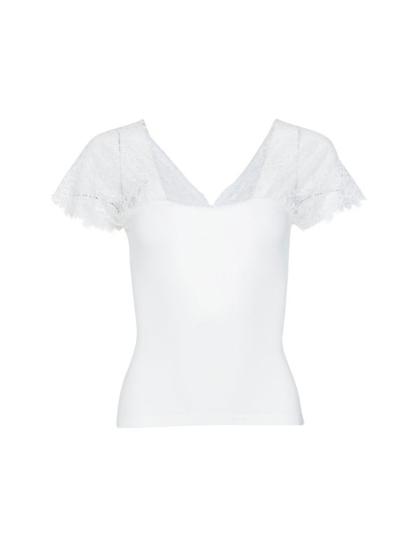 Bcbg V-Neck Lace Sleeve Top - Image 15