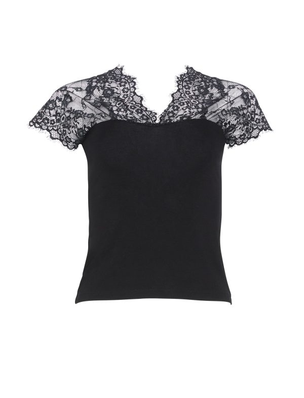 Bcbg V-Neck Lace Sleeve Top - Image 16