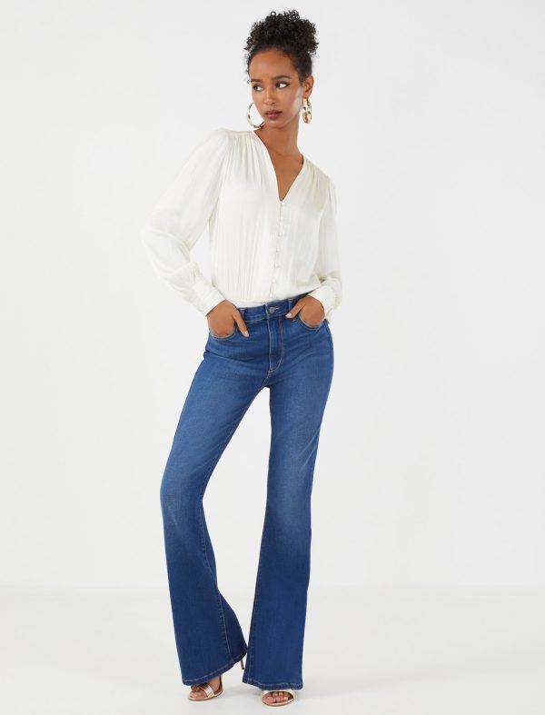 Bcbg V-Neck Satin Bodysuit - Image 2