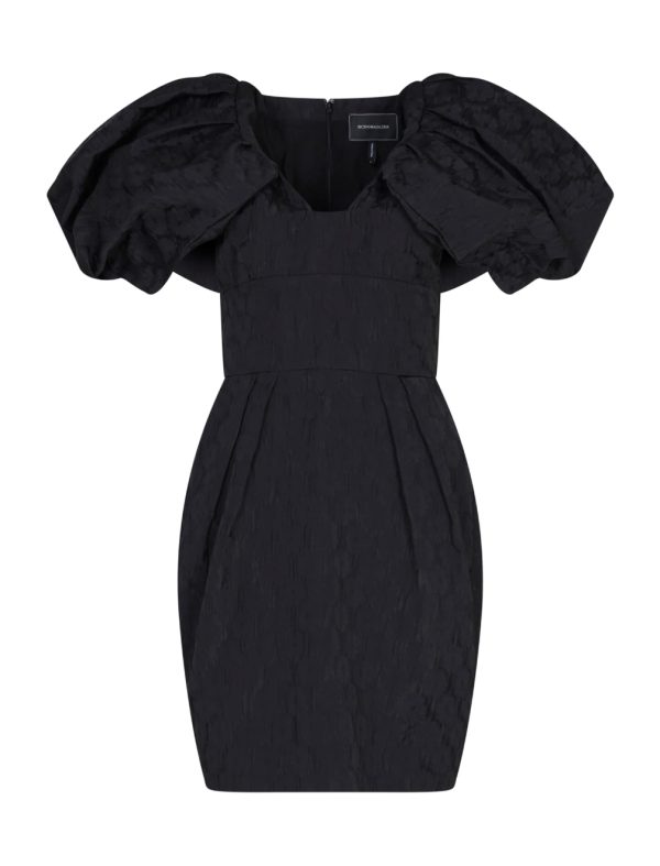 BCBG BENEDETTA PUFF SLEEVE MINI DRESS - BLACK BEAUTY - Image 5