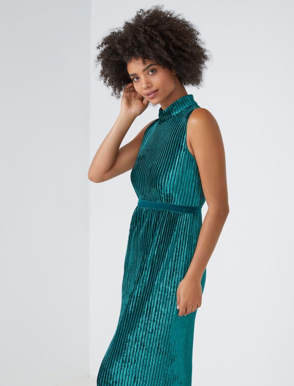 Bcbg Benny Pleated Velvet Dress - Image 2