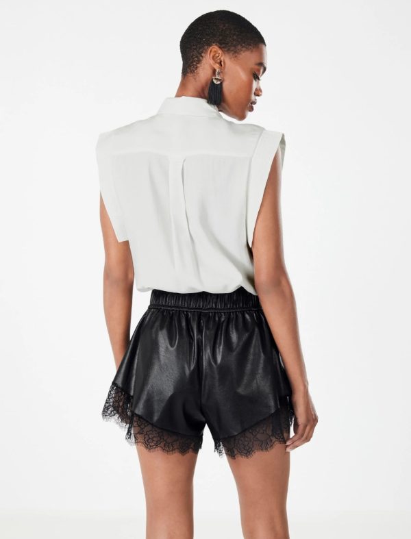 BCBG VIVIANA BUTTON-DOWN TOP - GARDENIA - Image 4